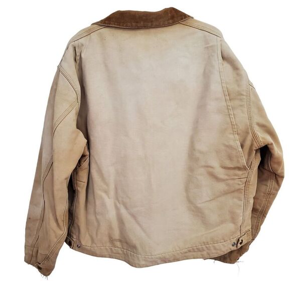 VTG Carhartt Detroit Jacket XL? USA J01 BRN Blanket Lined Duck Missing Hood READ - Picture 12 of 15